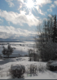 Die wunderschne Aussicht aus dem Wohnzimmer von Haus Nr. 67 im Winter